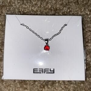 silver necklace women red pendant New Jewelry
